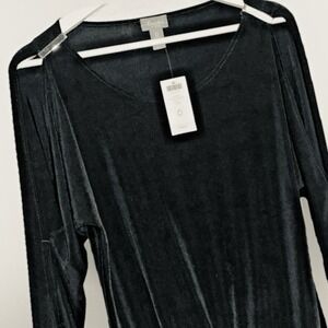 Tunics Black Long‎ Sleeve Cold Shoulder Blouse Top 0 XS 4 NWT $79